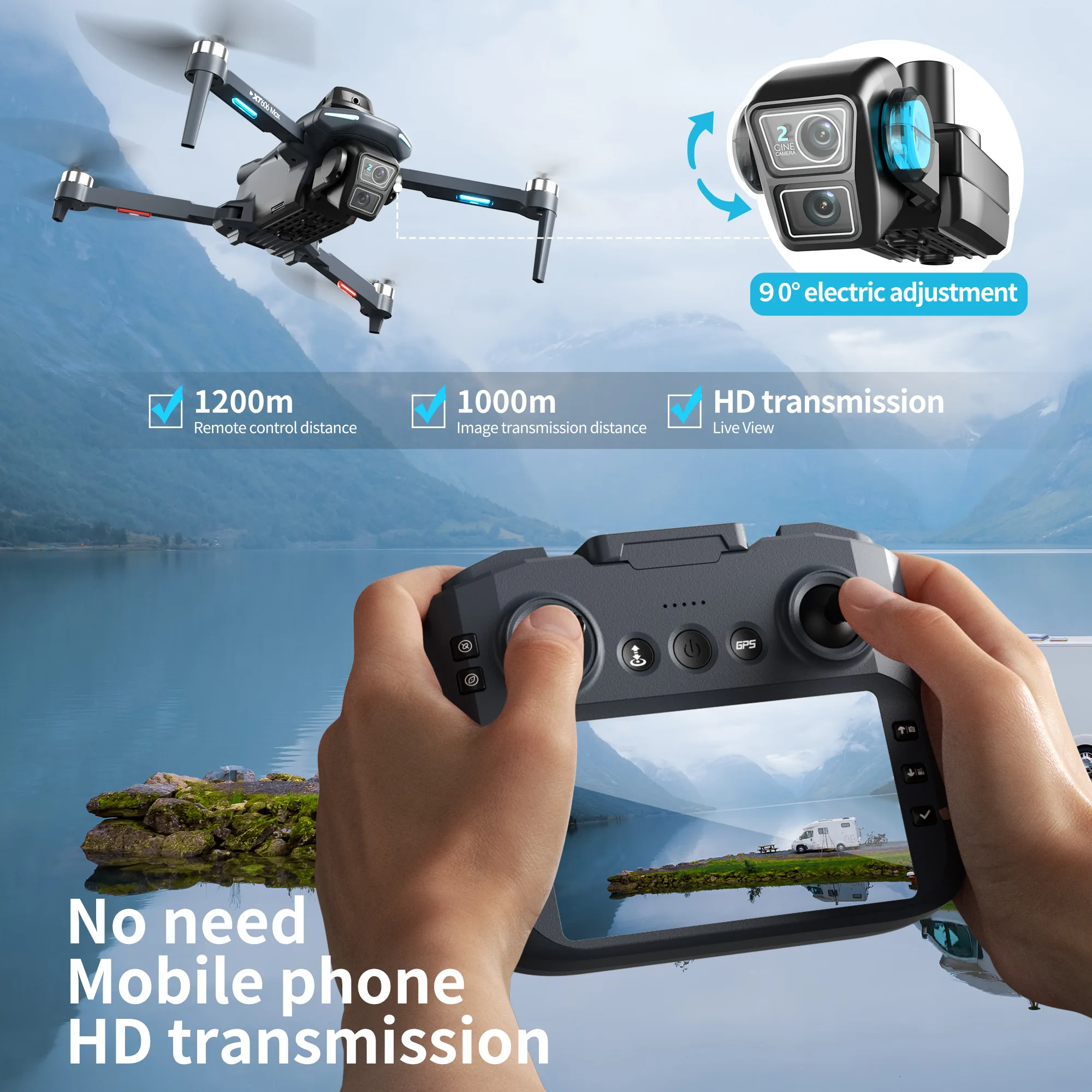 Original XT606 MAX GPS Drone 4 - Drone Kit With Camera ulasan dan harga